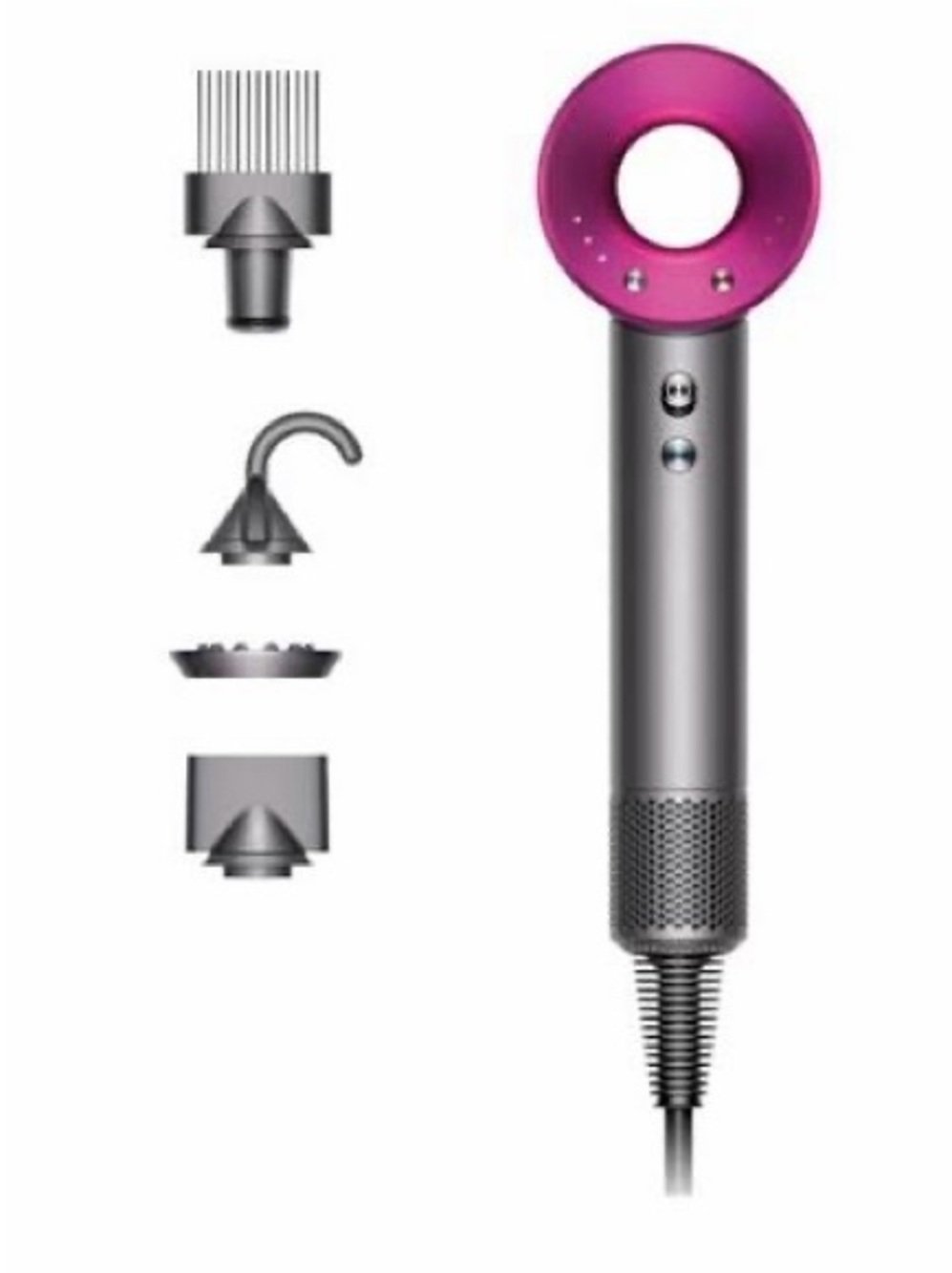 Dyson Supersonic Hair Dryer With Attachments - Fuchsia & Gray